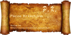 Pecze Krisztina névjegykártya